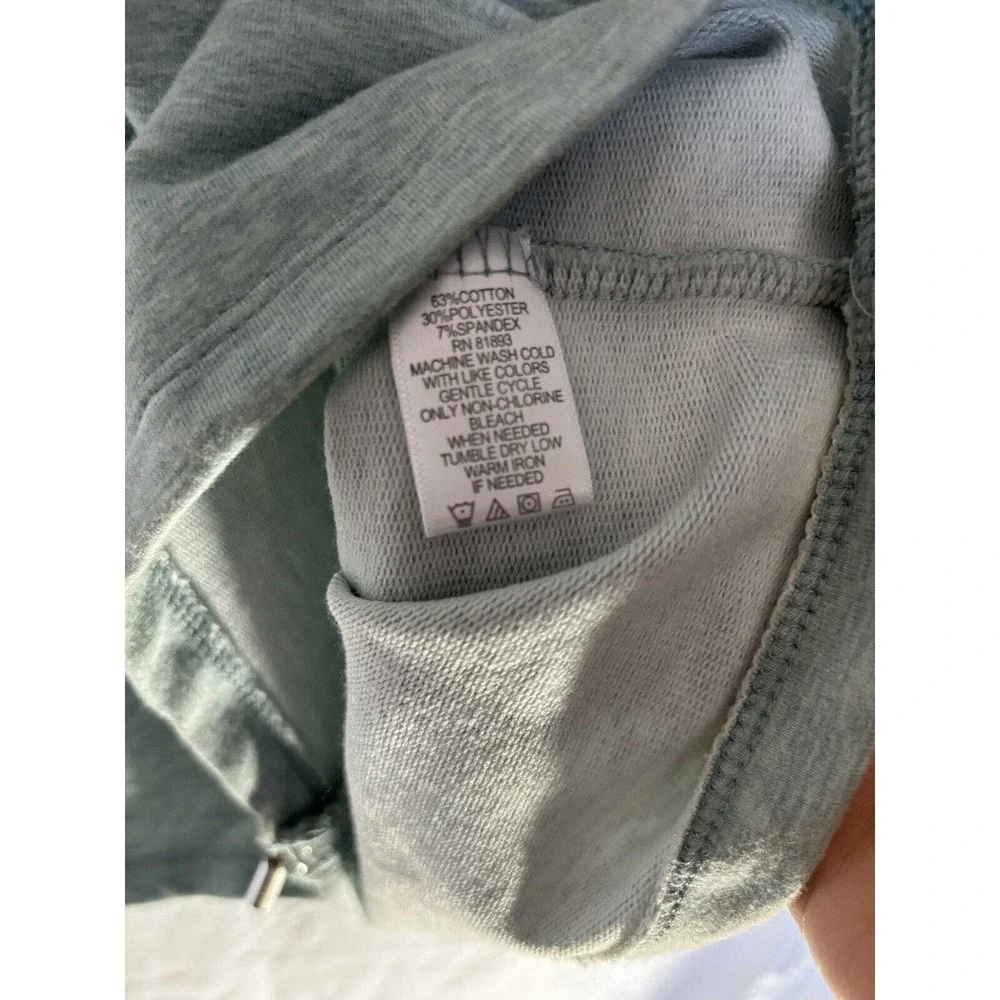 H By Halston Tunic Top 3/4 Sleeves Light Green Womens Zipper‎ Detail XS O20 - Picture 5 of 6